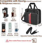 LEFOR·Z Coffee Maker Travel Bag Compatible with Keurig K-Slim/K-Express/K-Iced/Ninja PB051/PB041ST,Single Serve Coffee Brewer Carrying Case with Multiple Pockets for K-Cup Pods(Bag Only)
