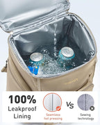TOURIT Insulated Rolling Cooler Backpack, Leakproof Waterproof Beach Cooler Bag with Wheels and Handle, Outdoor Camping Picnic Travel