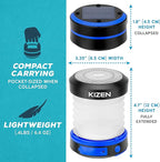 Kizen Outdoor Solar Lantern - Solar or Plug Rechargeable Lantern - Collapsible LED Light for Power Outages - Camping Essential Lamp for Tent Light, Hanging, or Flashlight - Yellow