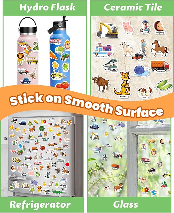 Walenced Reusable Sticker Book for Toddlers, Stickers for Kids, Toddler Sticker Book, Toddler Craft Activities, Toddler Travel Toys Boy Girl Birthday Gifts