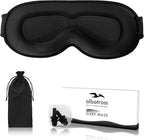 Sleep Eye Mask for Men Women, Sleeping Mask for Side Sleeper, Travel Blackout Night Blindfold Eye Shade Cover with Adjustable Strap (Ebony)