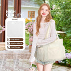 Corduroy Tote Bag for Women,Large Capacity Cute Tote Bags With 6 Pockets,Crossbody Shoulder Handbag for Work Travel Gym