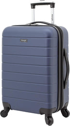 Wrangler Smart Spinner Hardside Luggage, 22-Inch Carry-On, Navy Blue