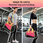 Urbanstand Gym Bag for Men & Women - 30L Duffel Bag with Shoe Compartment, Weekender Water Resistant Sports Duffle Bag for Travel, Fitness & Workouts, Pink Yellow