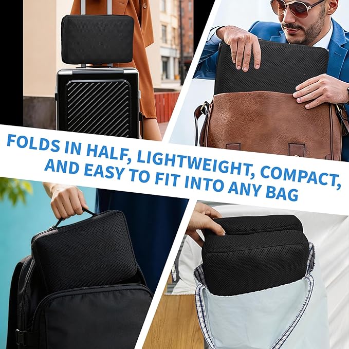 Foldable Travel Seat Cushion Portable Seat Cushion for Car Seat, Airplane, Bleacher, Camping, Office (15.7 * 11.8 * 3in)