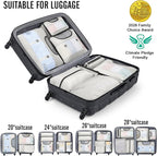 Veken 8 Set Packing Cubes for Travel Essentials, Suitcase Organizer Bags in 4 Sizes, Carry-On Luggage Accessories with Large Laundry & Hanging Toiletry Bag, Must-Have for Airplane, Road Trip & Camping