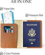 Passport Holder for Travel Essentials,RFID Blocking Passport Cover Case for Travel Accessories,Travel Wallet for Women Men (Dark Brown)