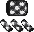 Qilmy Black and White Buffalo Grid Luggage Handle Wrap 4Pack Luggage Identifiers Tag Comfort Handle Grips Cover for Stroller Suitcase Bag Airplane Travel Accessories1317