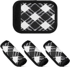 Qilmy Black and White Buffalo Grid Luggage Handle Wrap 4Pack Luggage Identifiers Tag Comfort Handle Grips Cover for Stroller Suitcase Bag Airplane Travel Accessories1317