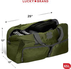 Lucky Travel Duffel Bags 65L, Gym Bag, Travel Bag & Large Duffle Bag for Men, Foldable Overnight Weekender Bags for Women & Men with Adjustable Shoulder Strap, Loden Green