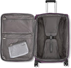Samsonite Carry-On Soft-Sided Expandable 21-Inch Element Suitcase: Airline Approved for Most Major Airlines, Durable, 360° Spinner Wheels, Adjustable Handle, 2 Front & Side Pocket- Purple