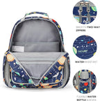 mibasies Boys Backpack 5-8: Lightweight Kids Backpacks Boys - Boy Bookbag for Elementary School - Galaxy LightGray