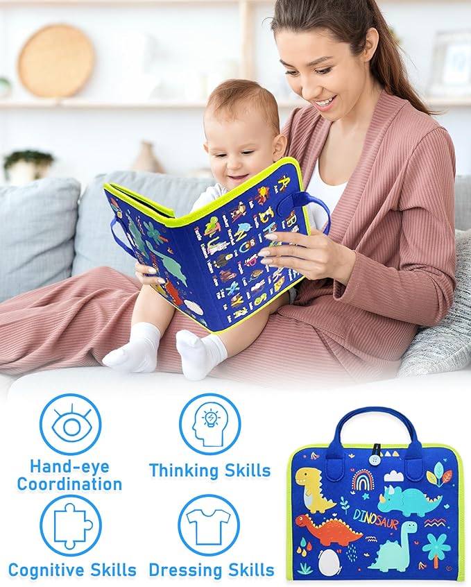 Exorany Busy Board Montessori Toys for Toddler Boys & Girls Birthday Gifts, Sensory Toys for Toddlers, Educational Travel Preschool Toddler Activities Learning Fine Motor Skills