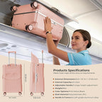 20" Ride-On Luggage with Child Seat, Hardside Carry-On Suitcase with Shockproof 360° Silent Spinner Wheels, TSA Lock, Kids & Adults & Busy Moms