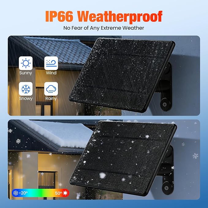 Solar Charger for Ring Doorbell,Ring Solar Panel for Video Doorbell 3/3 Plus/4,Battery Doorbell Plus/Pro(U-Shaped Port)