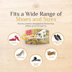 Shoe Bags for Travel - Footwear Organizer for Suitcases, Gym, Work Trips (Yellow Flower)