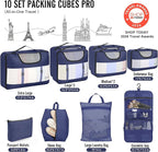 Veken 10 Set Packing Cubes for Travel Essential, Suitcase Organizer Bags in 4 Sizes, Carry-On Luggage Accessories with Large Laundry & Hanging Toiletry Bag, Must-Have for Airplane, Road Trip & Camping