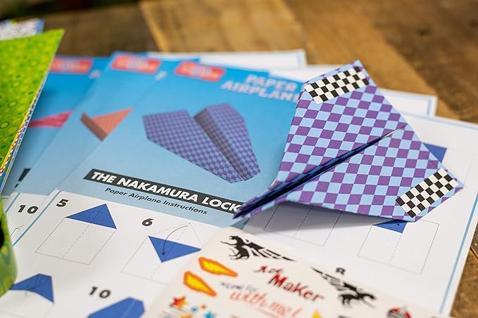 TS Shure by Bendon Paper Airplanes Mini Activity Tin with 20 Paper Airplanes and Sticker Sheet 50435