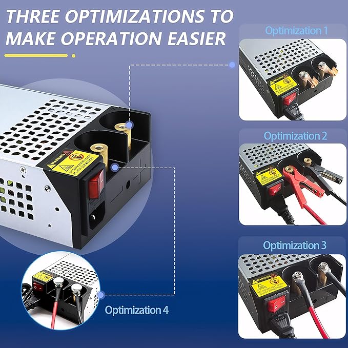 1200W Power Supply 110V AC to 12V DC Converter, 100A High Power SMPS Adapter, DC 12 Volt Switching Transformer with Intelligent Cooling for Motor, Winch, 3D Printer, Air Compressor, Pump
