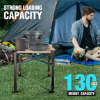 VILLEY Folding Camping Square Table with Carry Bag, Lightweight Aluminum Adjustable Square Table for Outdoor, Camping, Picnic, Backyards, BBQ, Small