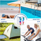 Redbaker 16 Packs 72 x 36 Inches Oversized Vertical Stripe Beach Towel Bulk Extra Large Pool Towels Set Microfiber Quick Dry Swim Towel Blanket for Women Men Adult Bath Travel(Gradient Color)