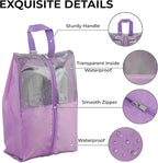 Shoe Bags For Travel, Used As For Storage or Shoe Travel Bag, Space Saving When Travelling With This Travel Shoe Bags For Packing, Waterproof Nylon Sneaker Bag. (Light Purple, 2 Pack, Medium)