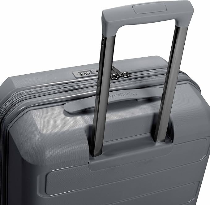 Traveler's Choice Pagosa Hardshell Expandable Luggage with Spinner Wheels, Gray, 2-Piece Set (22/26)