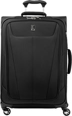 Travelpro Maxlite 5 Softside Expandable Luggage with 4 Spinner Wheels, Lightweight Suitcase, Men and Women, Black, Checked-Medium 25-Inch