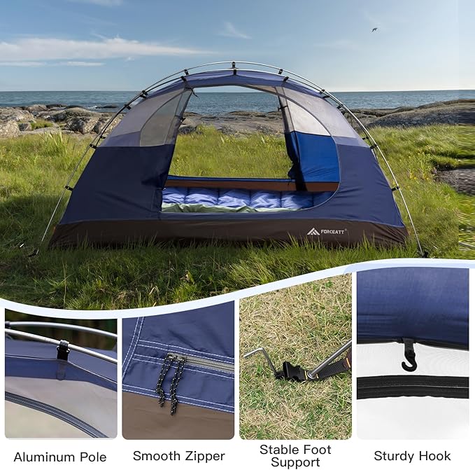 Forceatt Camping Tent 2 Person, Backpacking Tent Waterproof & Windproof, Ultralight Instant Tent with Rain Fly for Camping, Hiking, Outdoor