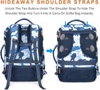 Lumesner Carry on Travel Backpacks, Extra Large 40L Flight Approved for Men & Women,Expandable Suitcase backpack (Camouflage Blue(Backpack With 4 Packing Cubes))