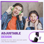 rockpapa Comfort Kids Headphones for School, Lightweight Foldable Portable Childs Boys Girls Teens Headphones Wired 3.5mm with 4.9ft Cord for Travel Airplane Tablet Phone Pad Laptop Black/Purple