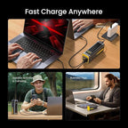 AOHI 140W PD3.1 Laptop Power Bank 40000mAh Fast Charging Station, The Future Starship 2 in 1 Camping Large Portable Charger for MacBook Pro/Air, iPad Pro, iPhone 16 Pro Max,Galaxy,Steam Deck, Grey