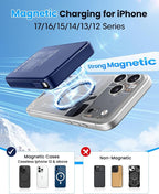 Magnetic Portable Charger, 22.5W Power Bank Fast Charging 10000mAh, Portable Charger with Built in Cable, for Magsafe Battery Pack Compatible with iPhone 17/16/15/14/13/12 Pro/Pro Max, Samsung Series