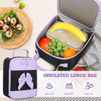 DIGOBAY Backpack for Girls, 3PCS Girls Backpack for School with Lunch Bag Pencil Case, Cute Kids Teens Bookbag for Kindergarten Elementary Preschool Middle School (Black-Purple)