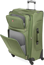 SWISSGEAR Sion Softside Expandable Spinner Luggage Durable Lightweight Travel Suitcase, Evergreen, Checked-Large 29-Inch