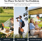 AJVV Camping Fan with Light, Remote and Oscillation, Battery Powered Hanging Tent Fan, Rechargeable Portable for Camp, Outdoor, Emergencies, Fishing, RV Travel, Jobsite