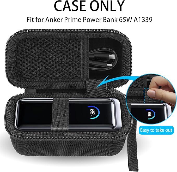 co2CREA Case for Anker Prime 9600mAh Battery Pack 65W Power Bank, Hard Travel Case Replacement (Case Only)