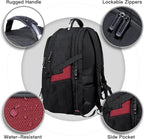 ANTERK Extra Large Backpack, Travel Laptop Backpack, Sturdy TSA Water Resistant 17.3 Inch Carry on Backpacks, Anti Theft Business Computer Backpacks Gifts for Men Women, Red
