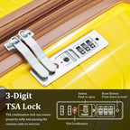 4 Piece Luggage Set, Hardside Expandable Lightweight Suitcase with 360° Mute Spinner Wheels Luggage Sets, TSA Lock, 14/20/24/28 Inch Travel Luggage for Men, Women and Girls (Yellow)