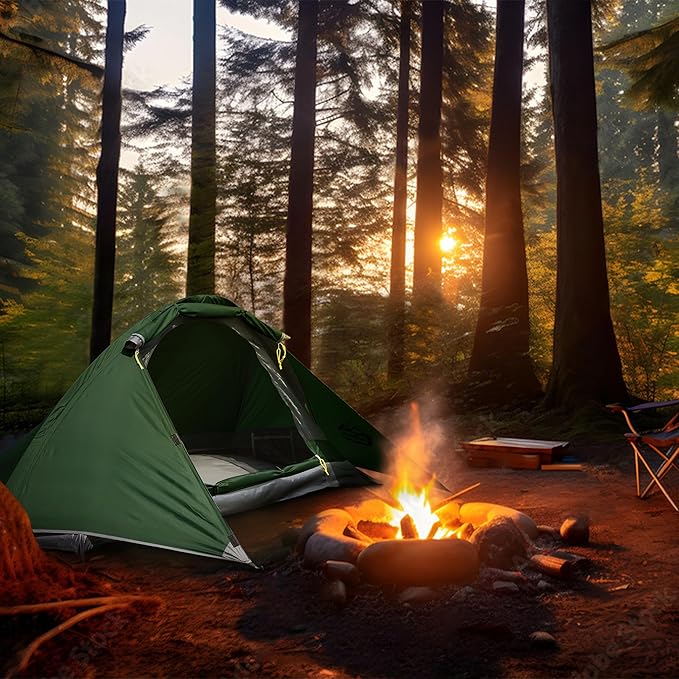 camppal 1 Person Tent for Camping Hiking Mountain Hunting Backpacking Tents 4 Season Resistance to Windproof Rainproof and Waterproof