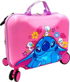 Fast Forward Stitch 2-in-1 Kids 18" Suitcase & Ride-On Luggage - Lightweight Tow-Along Toddler Luggage with Wheels