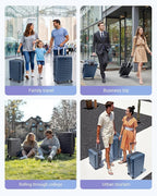 LIGHT FLIGHT Luggage Sets, 3 Piece Durable Suitcase Set with Spinner Wheels, 3 Pcs Hardside Lightweight luggage with TSA Lock, Large Checked Travel Suitcases, 20/24/28 Inch, Gray