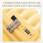 Luggage Sets 3 Piece with Double Spinner Wheels, Carry on Hardshell ABS Suitcases Set with TSA Lock, Lghtweight Checked Luggage for Different Travelling (Yellow, 20"/24"/28")