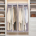 STORAGE MANIAC 57" Long Garment Bags for Hanging Clothes Garment Cover for Closet Storage, Large Hanging Garment Bag for Dresses, Suits, Coats, Zipper Cover with Sealed Clear Window, Grey 2 Pack