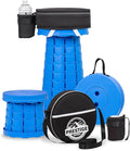 Collapsible Stool With 3-in-1 Cushioned Carry Case, 400lbs Max Weight, Lightweight Portable Retractable Foldable Telescoping Camping Stool for Adults Outdoor Fishing Hiking Travel BBQ