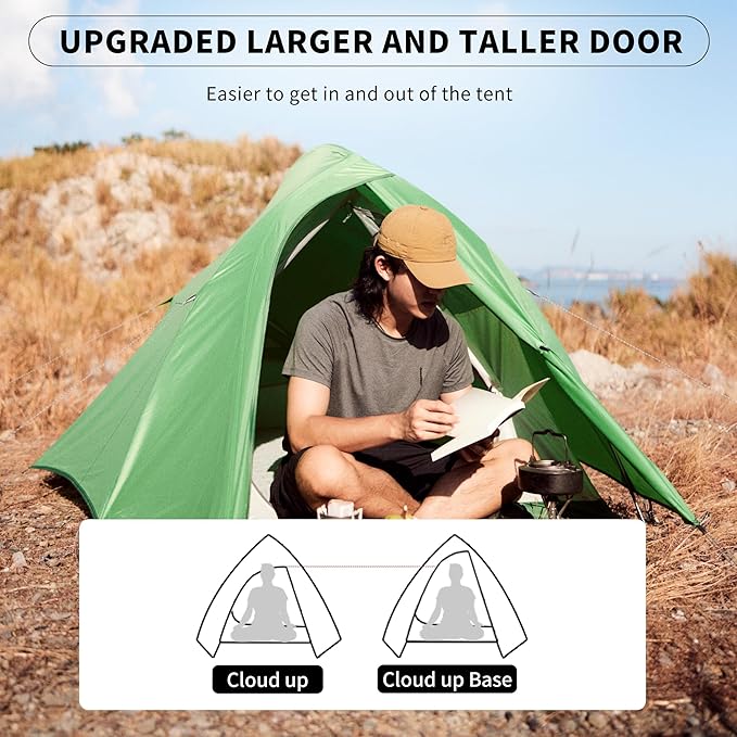 Naturehike Cloud Up Tent, Lightweight Backpacking Tents, Waterproof Ultralight Tent for Camping Hiking Backpacking