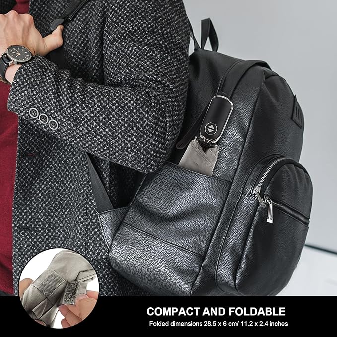Compact Travel Umbrella for Purse - Flat Handle, Waterproof for Light Rain