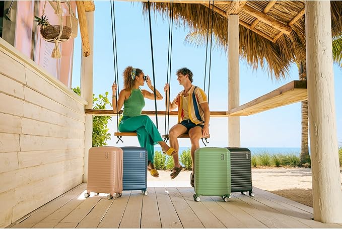 American Tourister Stratum 3.0 Carry-On Spinner, Airline Approved, Durable Hardside Luggage, Expands 1.5", RightHeight™ Adjustable Handle, Surreal Green