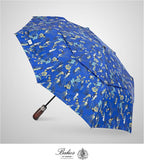 Balios Travel Folding Umbrella with Real Wood Handle Auto Open Close Vented Windproof Canopy - Designed in UK
