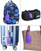 Teskyer Luggage Tags, 3 Pack Premium PU Leather Luggage Tags Privacy Protection Travel Bag Labels Suitcase Tags